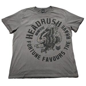 HEADRUSH FORTUNE FAVORS THE BRAVE x FEAR NONE - Men 2XL Gray T-Shirt